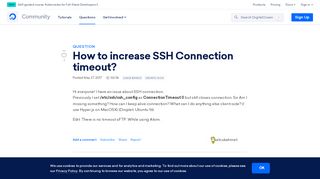 
                            1. How to increase SSH Connection timeout? | DigitalOcean