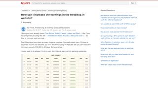 
                            6. How to increase the earnings in the freebitco.in website - Quora