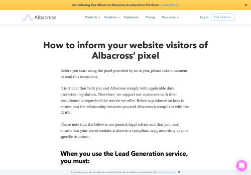 
                            12. How to inform your website visitors of Albacross' pixel