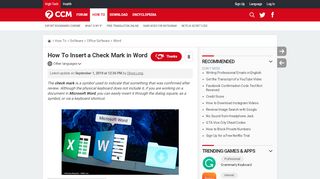 
                            8. How To Insert a Check Mark in Word - Ccm.net