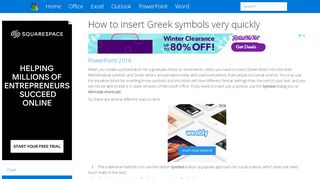
                            7. How to insert Greek symbols very quickly - OfficeToolTips