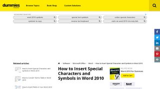 
                            2. How to Insert Special Characters and Symbols in Word 2010 - dummies