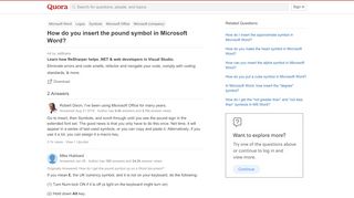 
                            6. How to insert the pound symbol in Microsoft Word - Quora