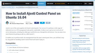 
                            8. How to Install Ajenti Control Panel on Ubuntu 16.04 | HostAdvice