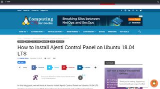 
                            7. How to Install Ajenti Control Panel on Ubuntu 18.04 LTS ...