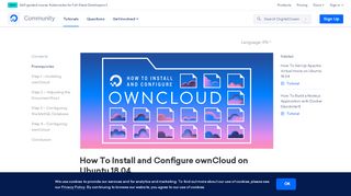 
                            13. How To Install and Configure ownCloud on Ubuntu 18.04 | DigitalOcean