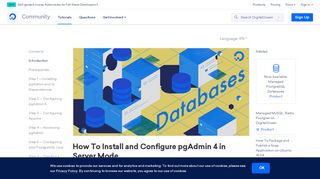 
                            6. How To Install and Configure pgAdmin 4 in Server Mode | DigitalOcean