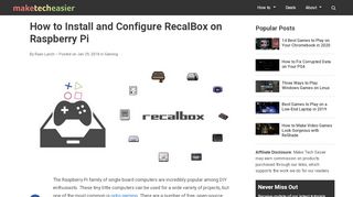 
                            12. How to Install and Configure RecalBox on Raspberry Pi - Make Tech ...