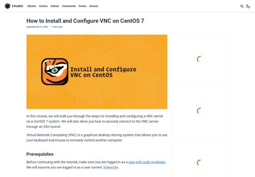 
                            6. How to Install and Configure VNC on CentOS 7 | Linuxize