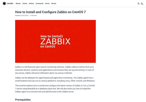 
                            13. How To Install and Configure Zabbix on CentOS 7 | Linuxize