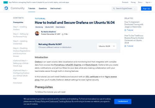 
                            10. How to Install and Secure Grafana on Ubuntu 16.04 | DigitalOcean