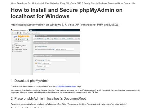 
                            8. How to Install and Secure phpMyAdmin on localhost for Windows
