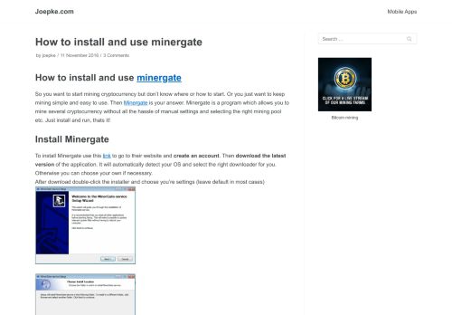 
                            12. How to install and use minergate - Joepke.com