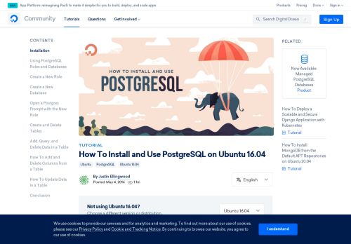 
                            2. How To Install and Use PostgreSQL on Ubuntu 16.04 | DigitalOcean
