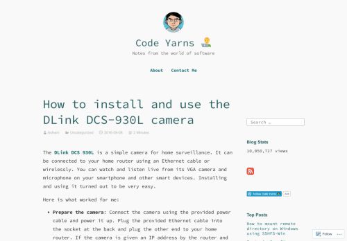 
                            10. How to install and use the DLink DCS-930L camera – Code Yarns