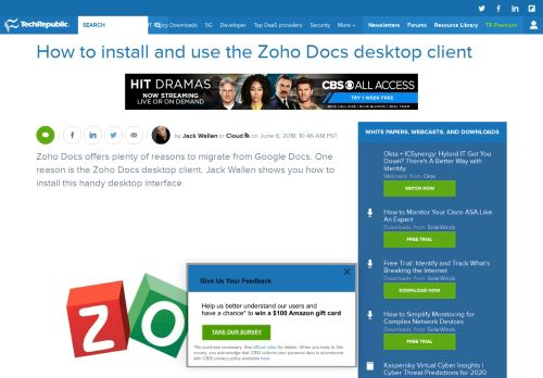 
                            12. How to install and use the Zoho Docs desktop client - TechRepublic