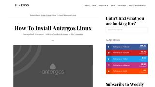 
                            12. How To Install Antergos Linux - It's FOSS
