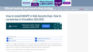 
                            8. How to install bWAPP in Web Security Dojo. How to run bee-box in ...