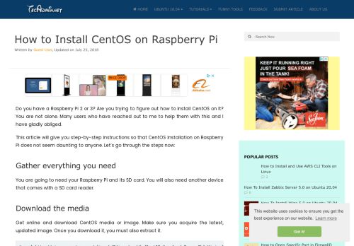 
                            12. How to Install CentOS on Raspberry Pi – TecAdmin