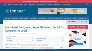 
                            1. How to Install, Configure and Secure FTP Server in CentOS 7 - Tecmint
