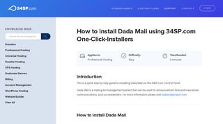 
                            7. How to install Dada Mail using 34SP.com One-Click-Installers