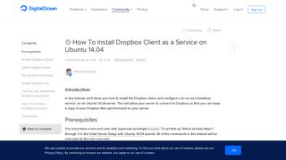 
                            11. How To Install Dropbox Client as a Service on Ubuntu 14.04 ...