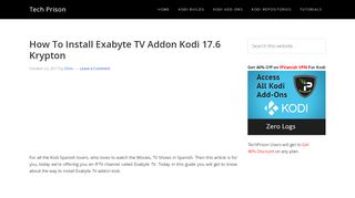 
                            12. How To Install Exabyte TV Addon Kodi 17.6 Krypton | Tech Prison