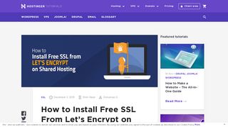 
                            10. How to Install Free SSL From Let's Encrypt on Shared Hosting