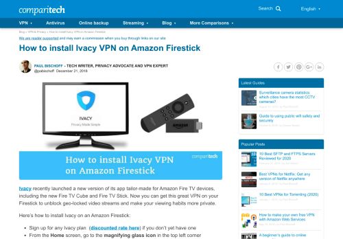 
                            11. How to install Ivacy VPN on Amazon Firestick or Fire TV Cube