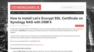 
                            10. How to install Let's Encrypt SSL Certificate on Synology NAS with ...