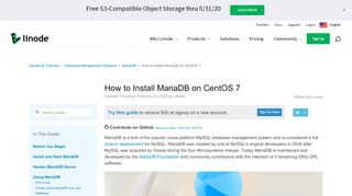 
                            8. How to Install MariaDB on CentOS 7 - Linode