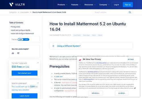 
                            9. How to Install Mattermost 5.2 on Ubuntu 16.04 - Vultr.com