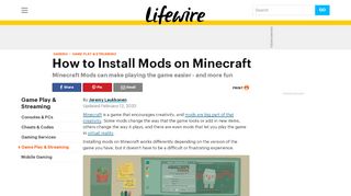 
                            10. How to Install Mods on Minecraft - Lifewire