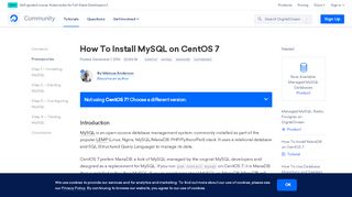 
                            5. How To Install MySQL on CentOS 7 | DigitalOcean