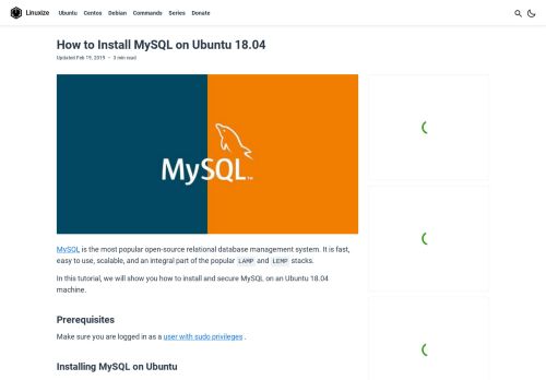 
                            7. How to Install MySQL on Ubuntu 18.04 | Linuxize