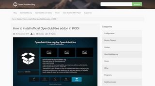 
                            6. How to install official OpenSubtitles addon in KODI | Open Subtitles Blog