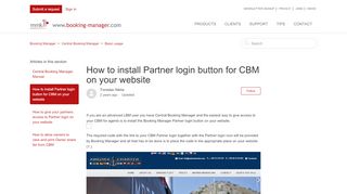 
                            6. How to install Partner login button for CBM on ... - Booking Manager