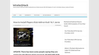 
                            6. How to Install Players Klub Add-on Kodi 16.1 Jarvis | WirelesSHack