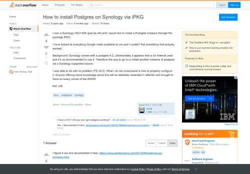 
                            8. How to install Postgres on Synology via iPKG - Stack Overflow