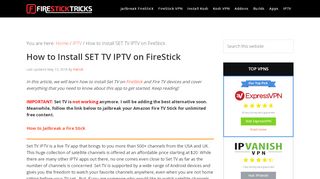 
                            2. How to Install SET TV IPTV on FireStick in 3 Easy Steps