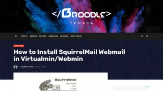 
                            8. How to Install SquirrelMail Webmail in Virtualmin/Webmin - Broodle