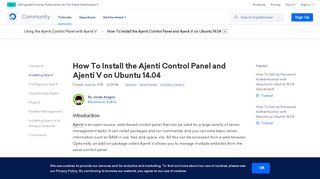 
                            1. How To Install the Ajenti Control Panel and Ajenti V on Ubuntu 14.04 ...