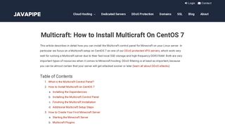 
                            8. How To Install the Minecraft Control Panel Multicraft On CentOS 7