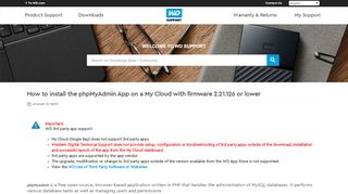 
                            3. How to install the phpMyAdmin App on a My Cloud with ... - WD Support