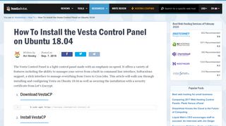 
                            11. How To Install the Vesta Control Panel on Ubuntu 18.04 | HostAdvice