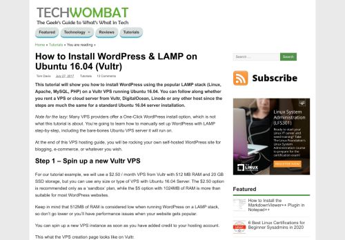
                            11. How to Install WordPress & LAMP on Ubuntu 16.04 (Vultr ...