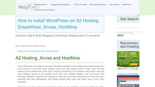 
                            10. How to install WordPress on A2 Hosting, DreamHost, ...