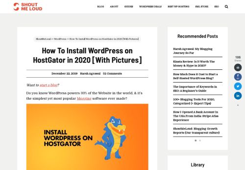 
                            12. How To Install WordPress on HostGator in 2019 [With Pictures]