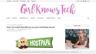 
                            9. How To Install WordPress on your HostPapa server – Girl Knows Tech