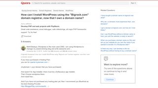 
                            12. How to install WordPress using the 'Bigrock.com' domain registrar ...